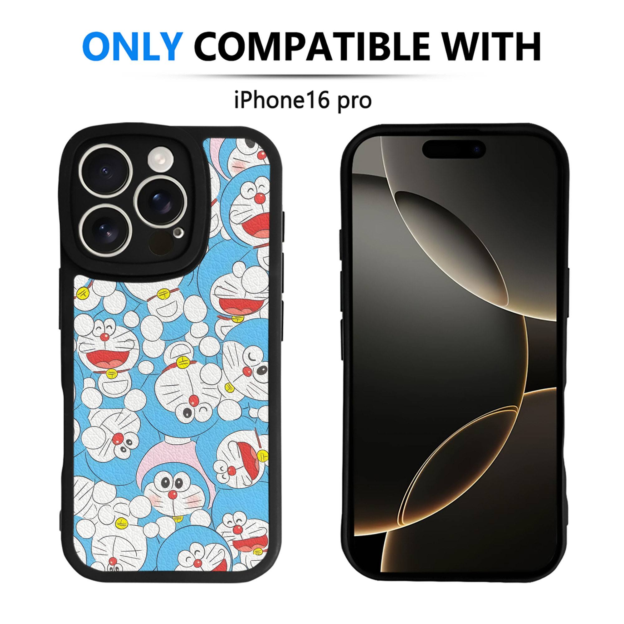 （画像用） ドラえもん Doraemon 【iPhone 16シリーズ対応】シリコンスマホケース（レザー調） 材質：シリコン